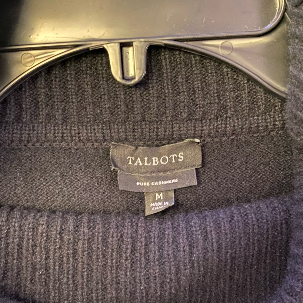 Talbots 100% Pure Cashmere Mock Neck Sweater Women's M Black - Picture 3 of 4
